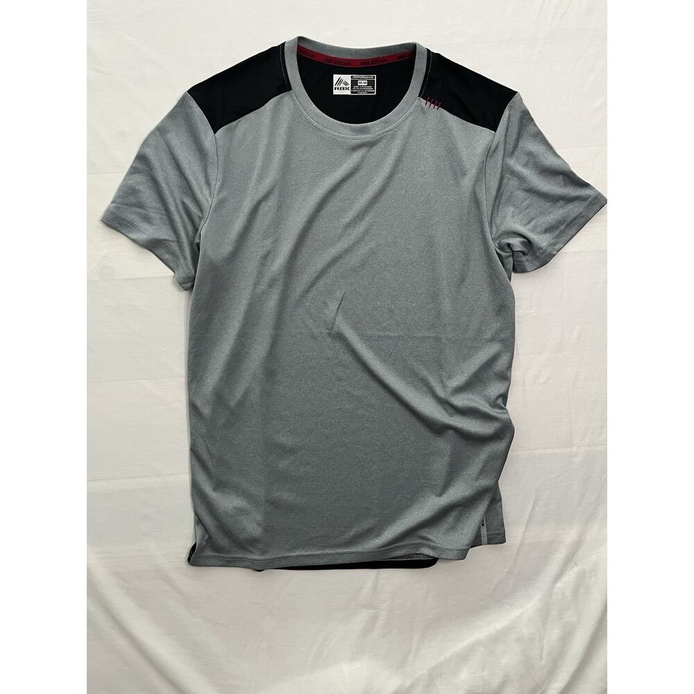 RBX X-Dri Performance Shirt Mens Medium Gray Black Athletic Workout Tee